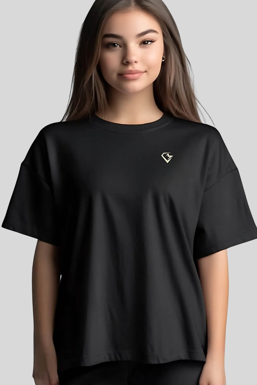 Front Angel Oversize T-Shirt Black für Männer und Frauen