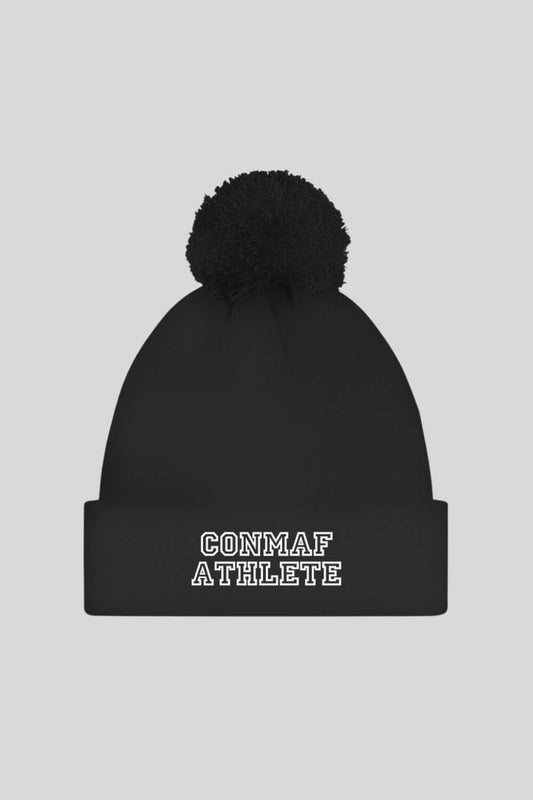 Frontansicht Athlete Pom Beanie Black für Männer und Frauen