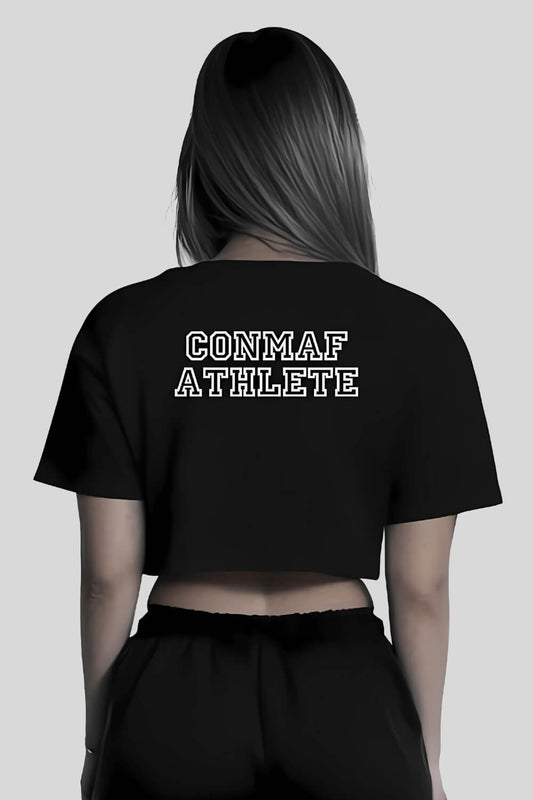 Rückansicht Athlete Oversize Crop Top Black für Frauen