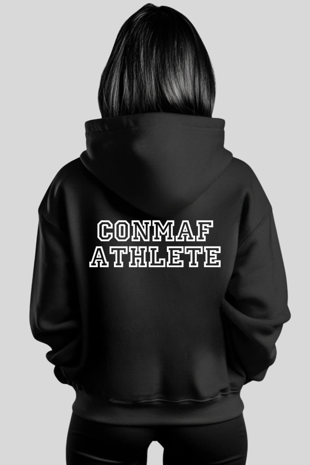 Back Athlete Oversize Hoodie Black für Männer und Frauen