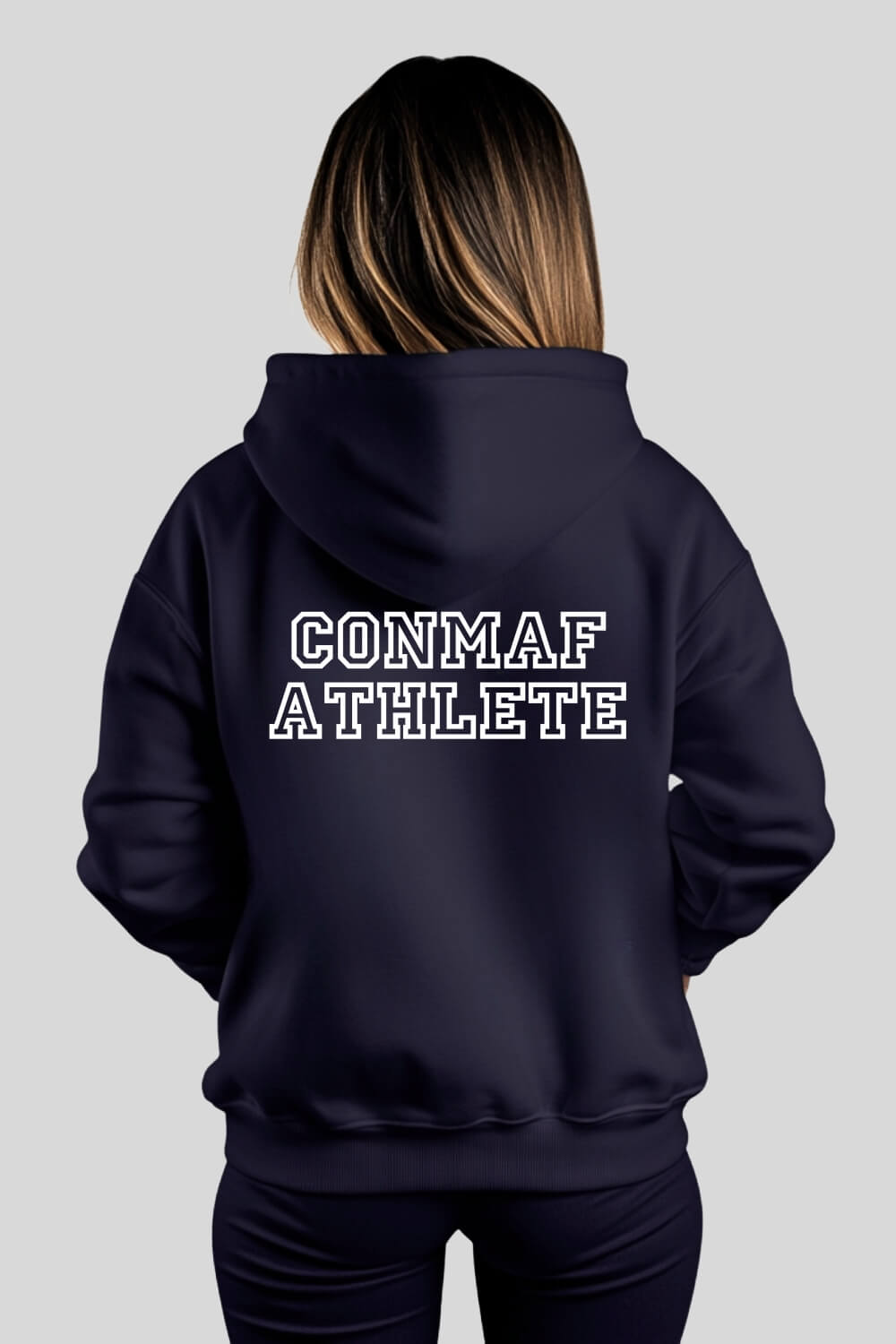 Back Athlete Oversize Hoodie Navy für Männer und Frauen