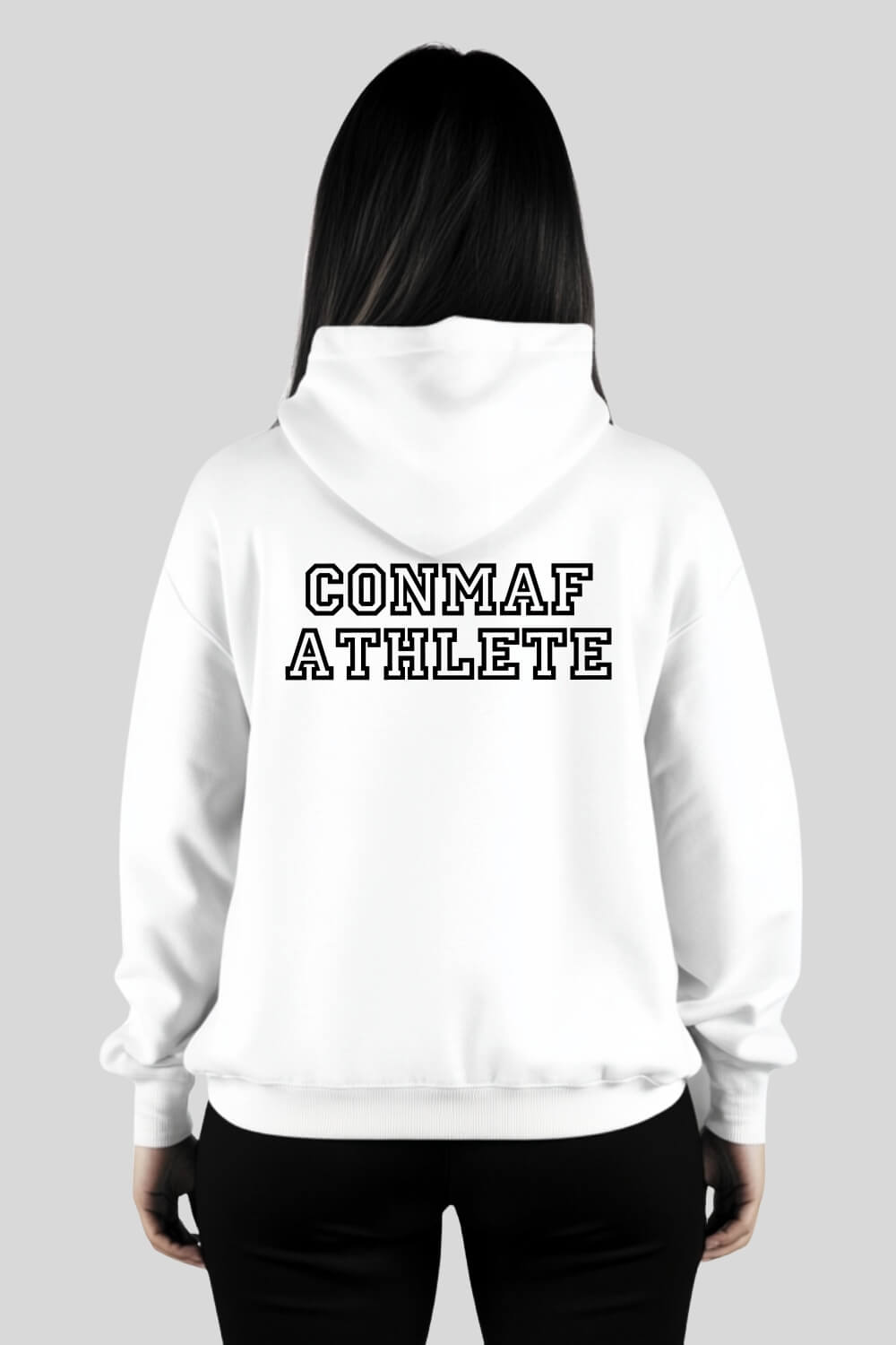 Back Athlete Oversize Hoodie White für Männer und Frauen