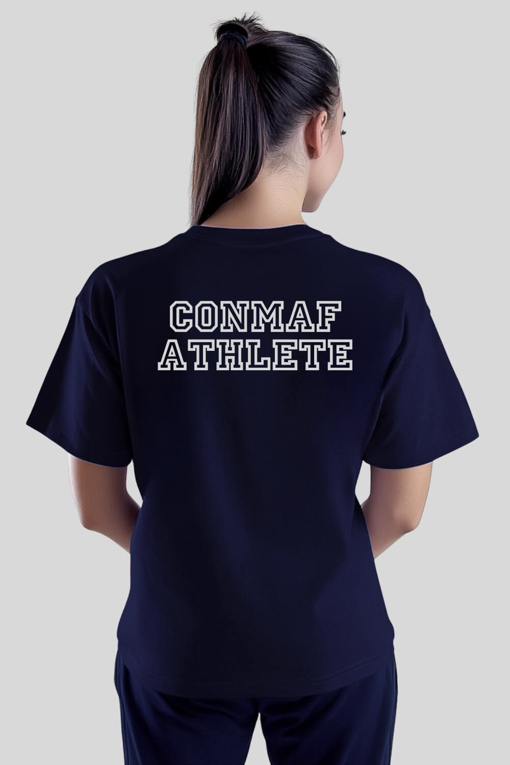 Back Athlete Oversize T-Shirt Navy für Männer und Frauen