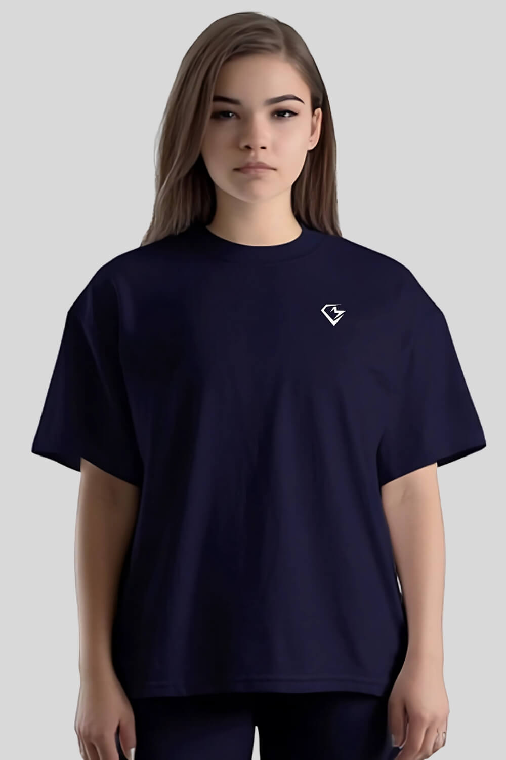 Front Athlete Oversize T-Shirt Navy für Männer und Frauen