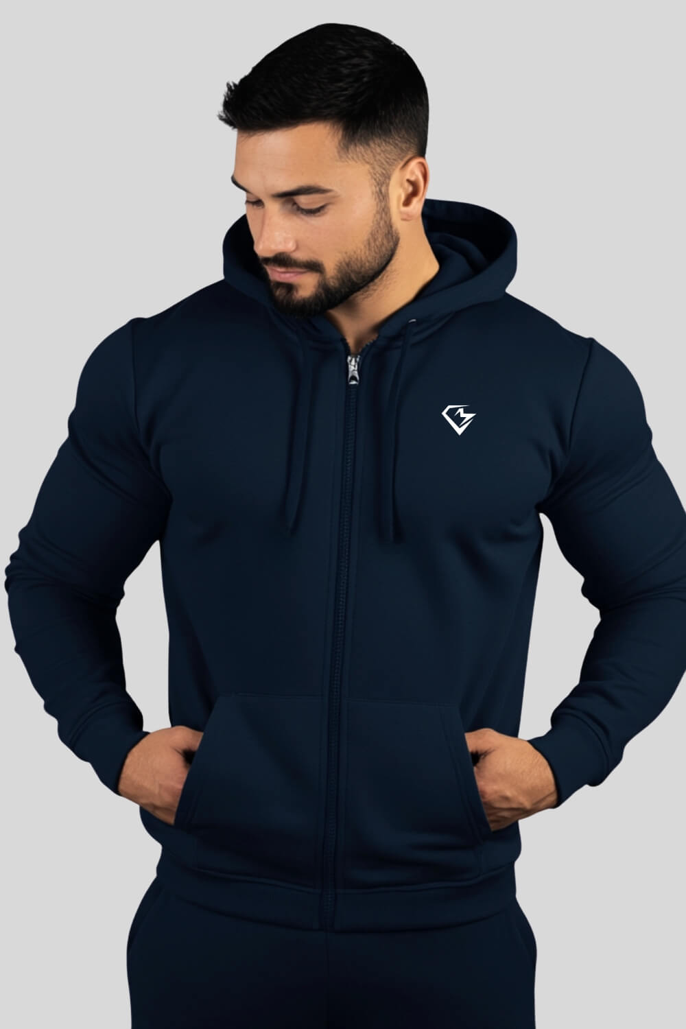 Frontansicht Athlete Zipper Navy für Männer und Frauen