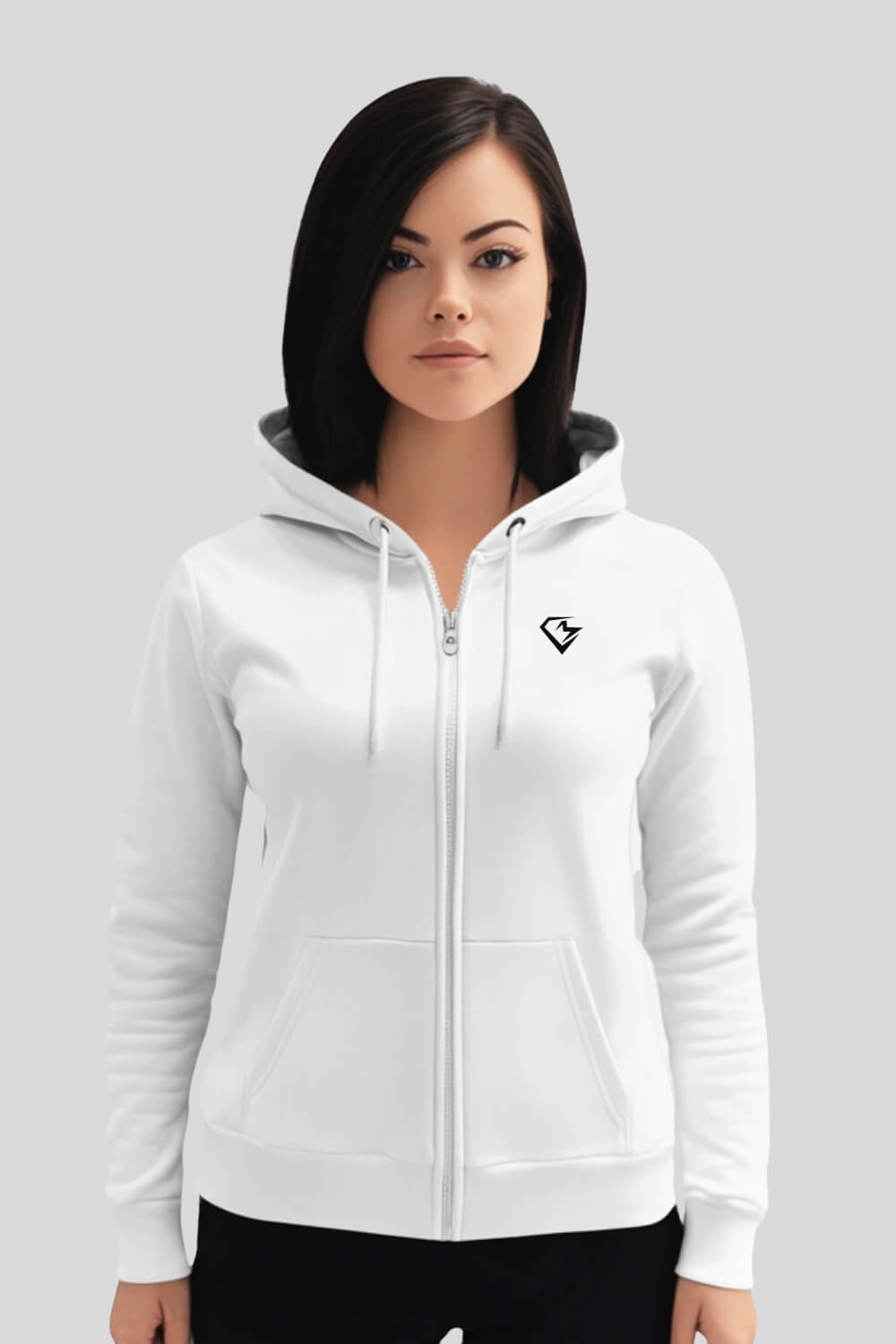 Front Athlete Zipper White für Männer und Frauen