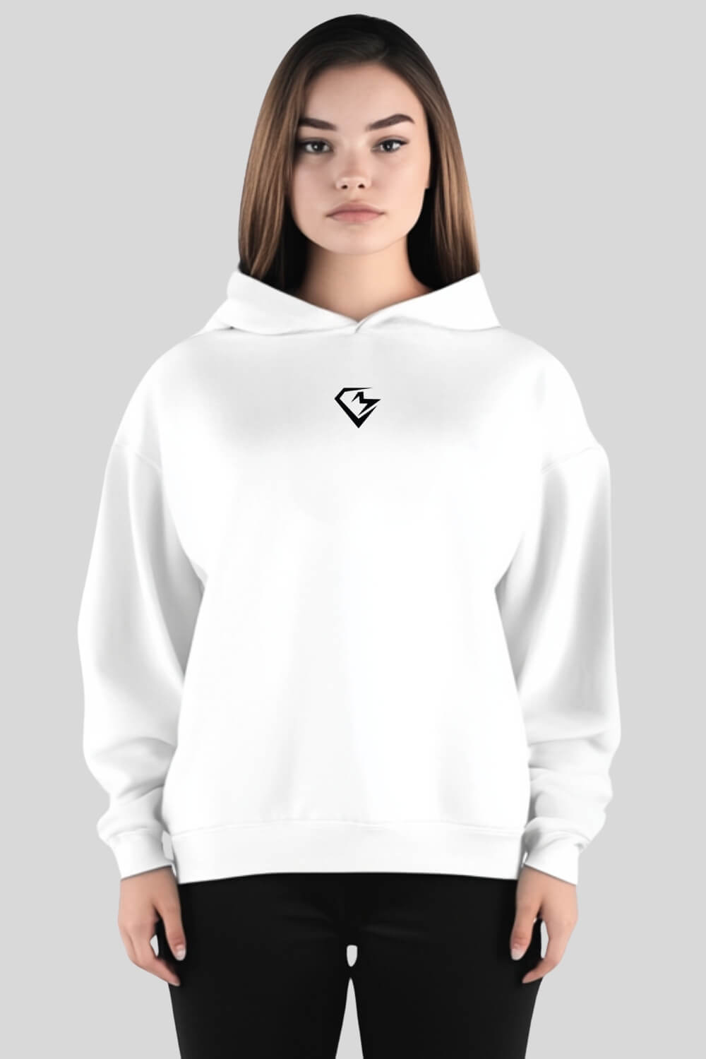 Front Awaken Oversize Hoodie White für Männer und Frauen