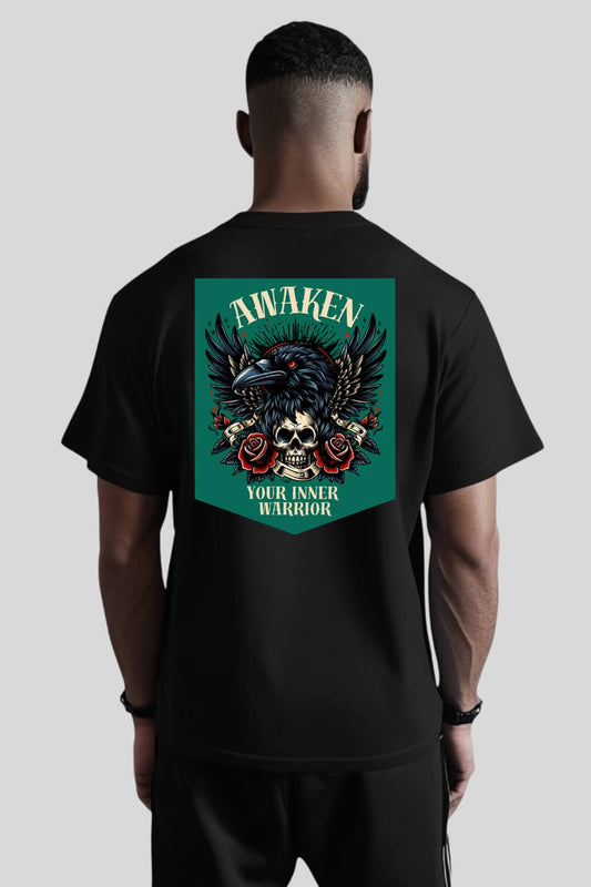 Rückansicht Awaken T-Shirt Black für Männer und Frauen