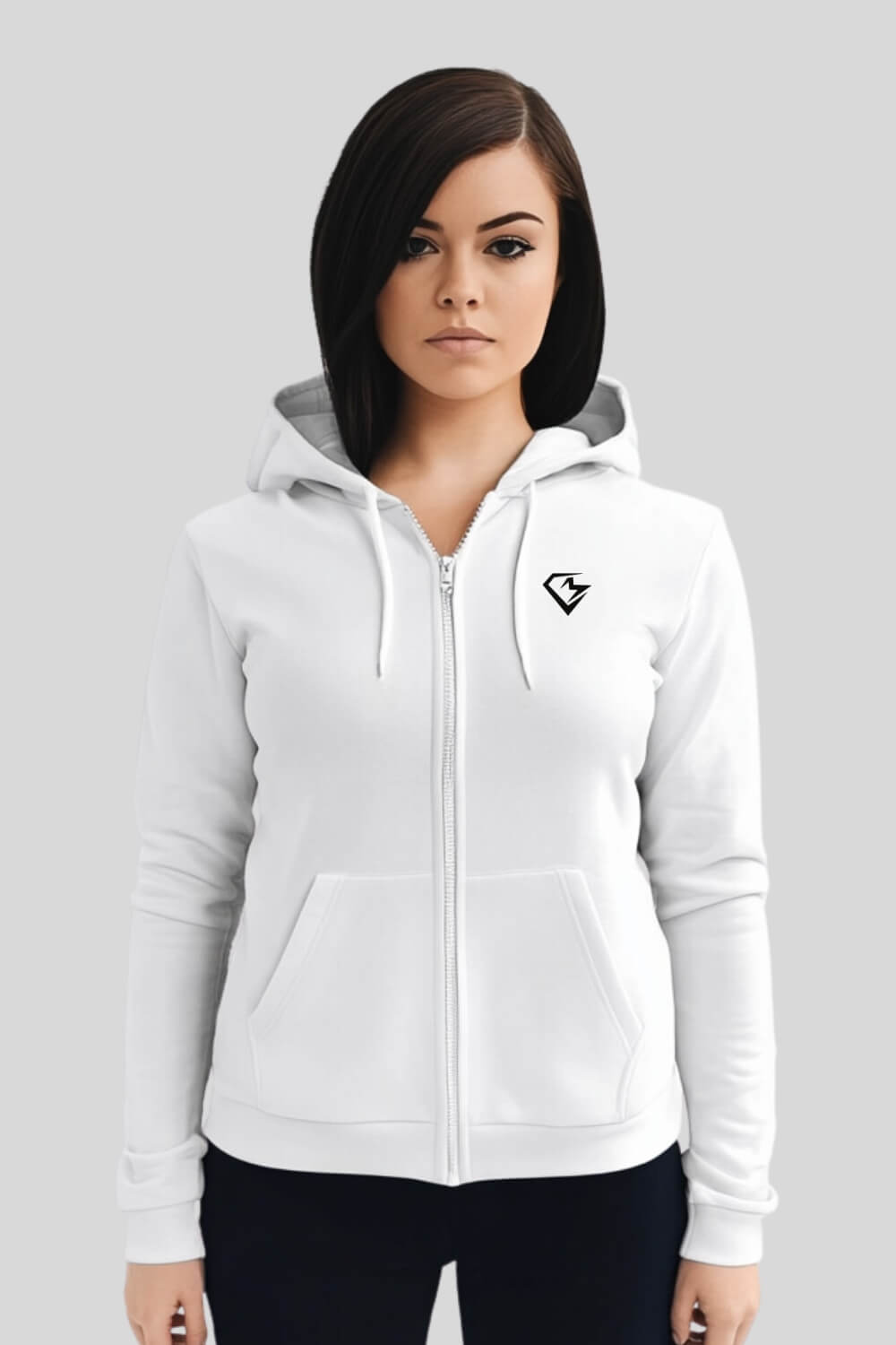 Front Beast Zipper White für Männer und Frauen