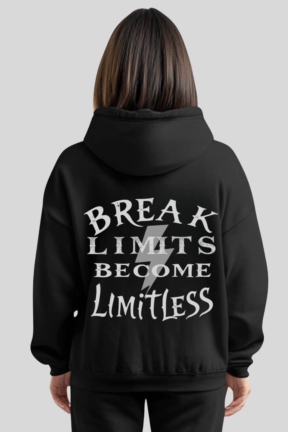 Back Break Limits Oversize Hoodie Black für Männer und Frauen