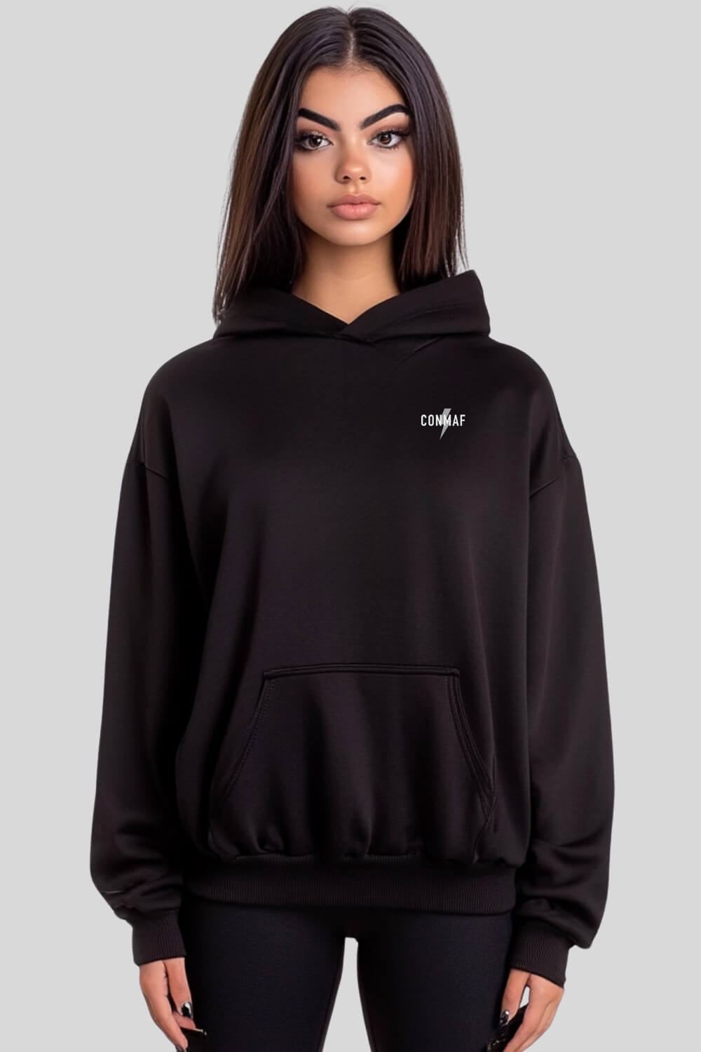 Front Break Limits Oversize Hoodie Black für Männer und Frauen