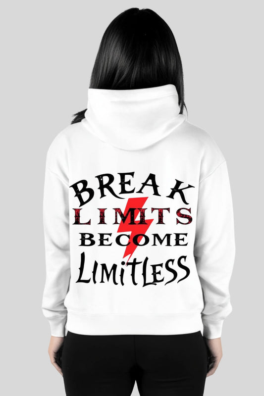 Back Break Limits Oversize Hoodie White für Männer und Frauen