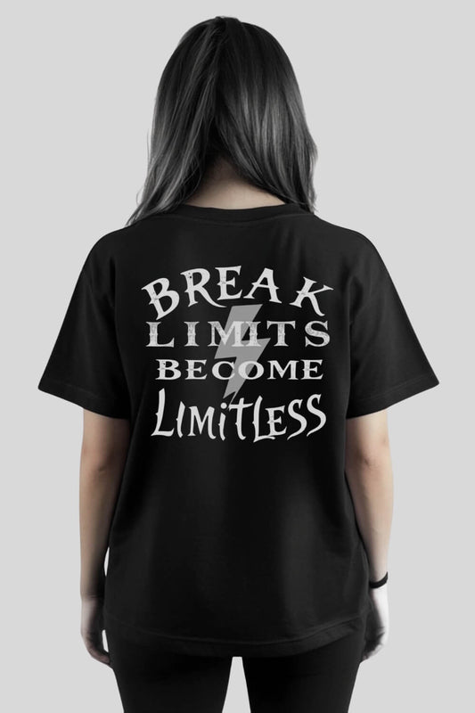 Back Break Limits Oversize T-Shirt Black für Männer und Frauen