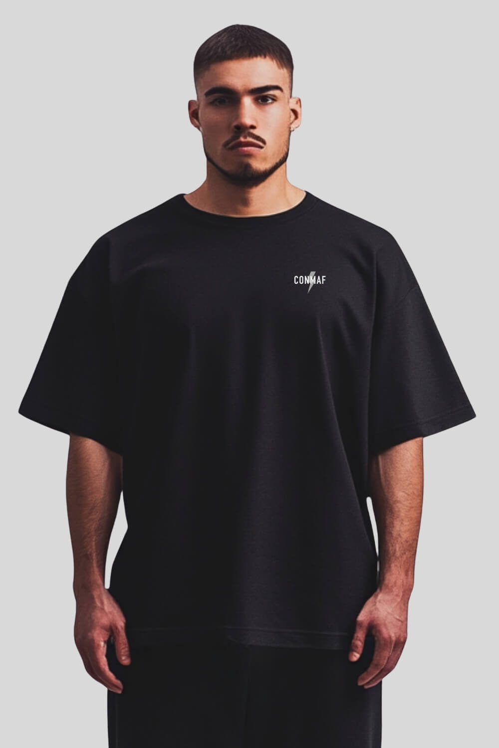 Frontansicht Break Limits Oversize T-Shirt Black für Männer und Frauen