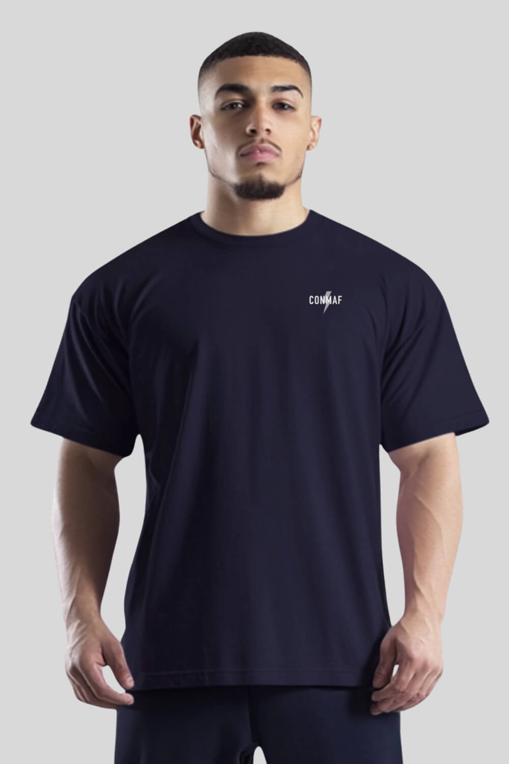 Frontansicht Break Limits Oversize T-Shirt Navy für Männer und Frauen