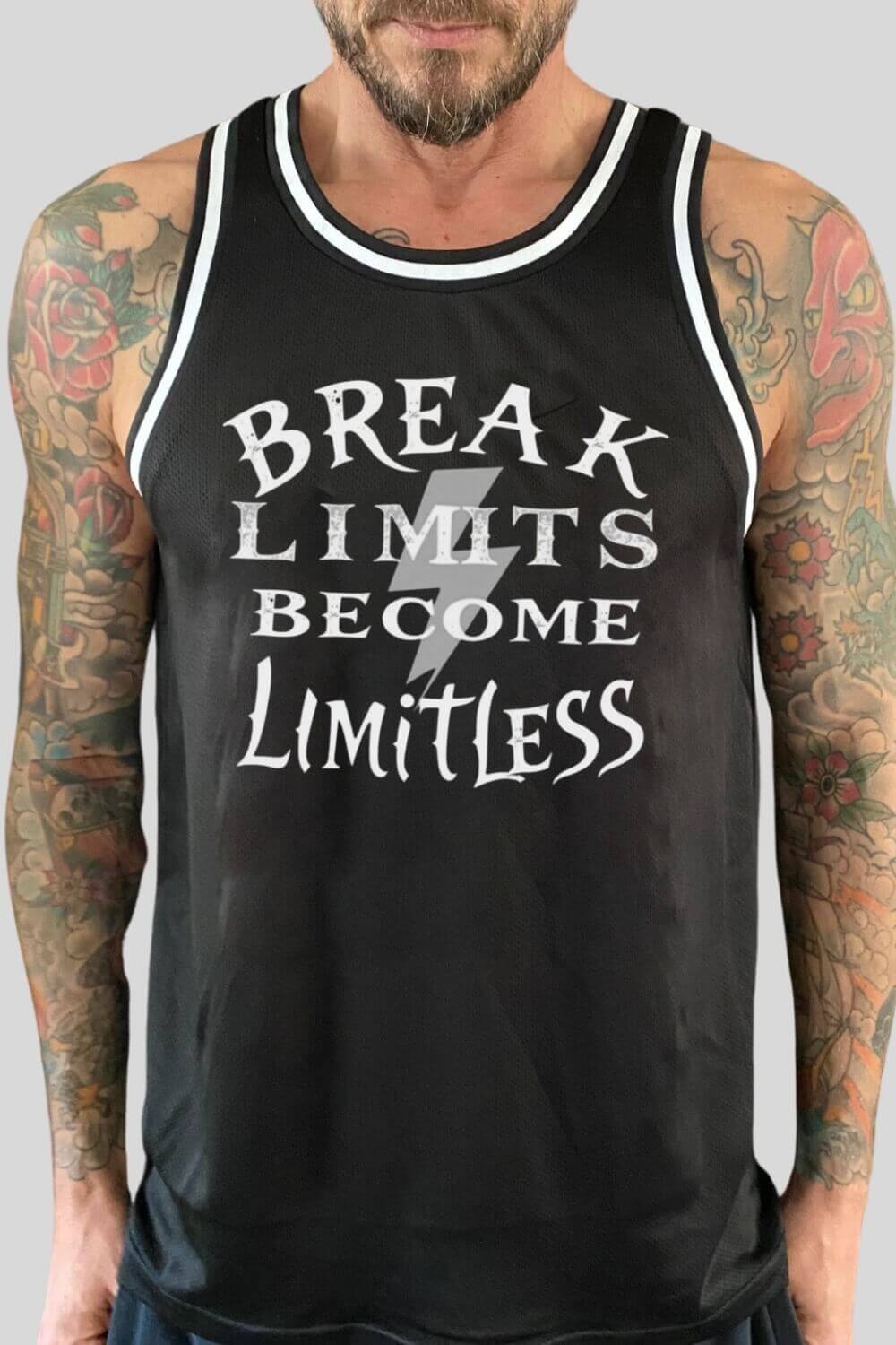 Frontansicht Break Limits Tank Black für Männer