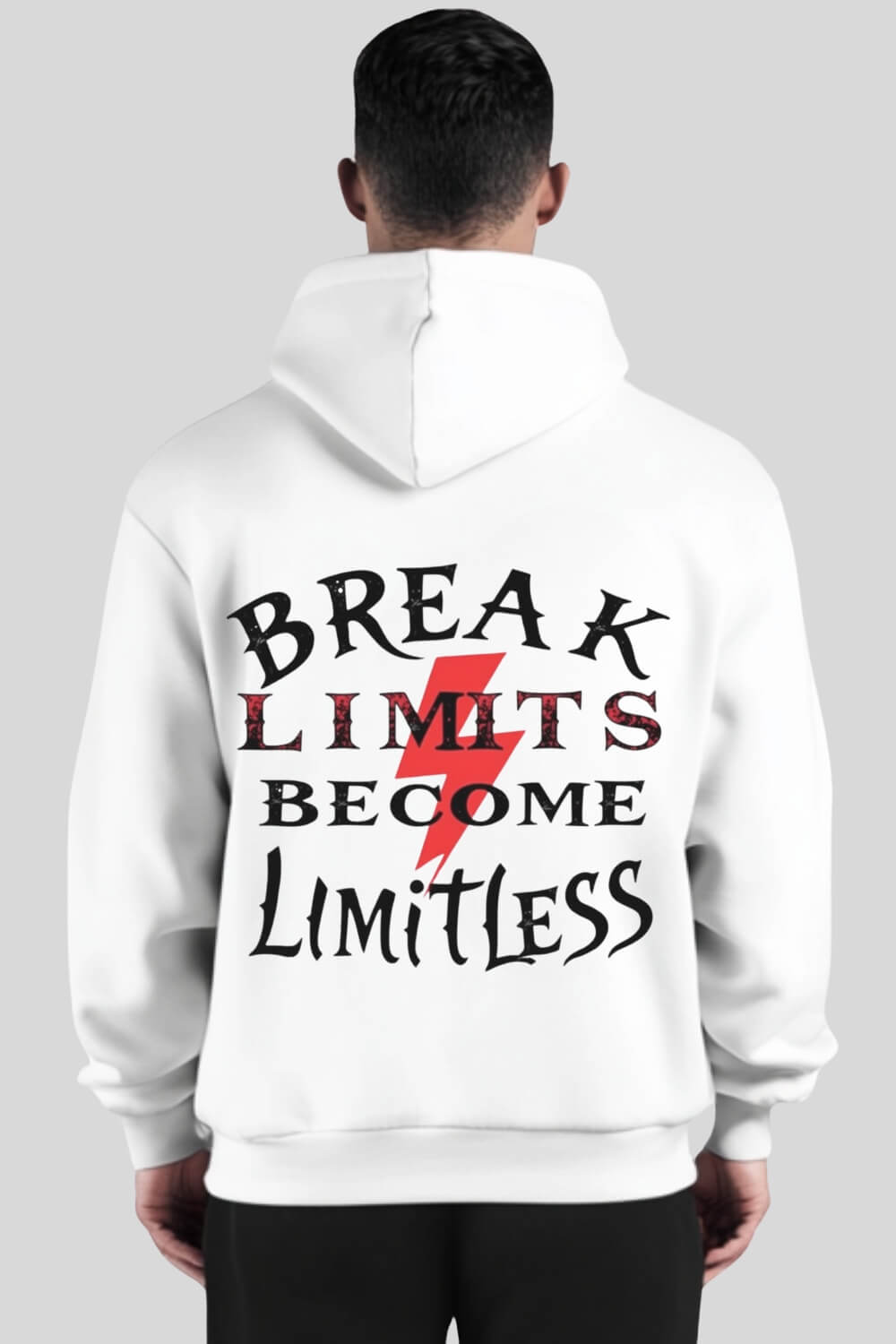 Rückansicht Break Limits Zipper White für Männer und Frauen