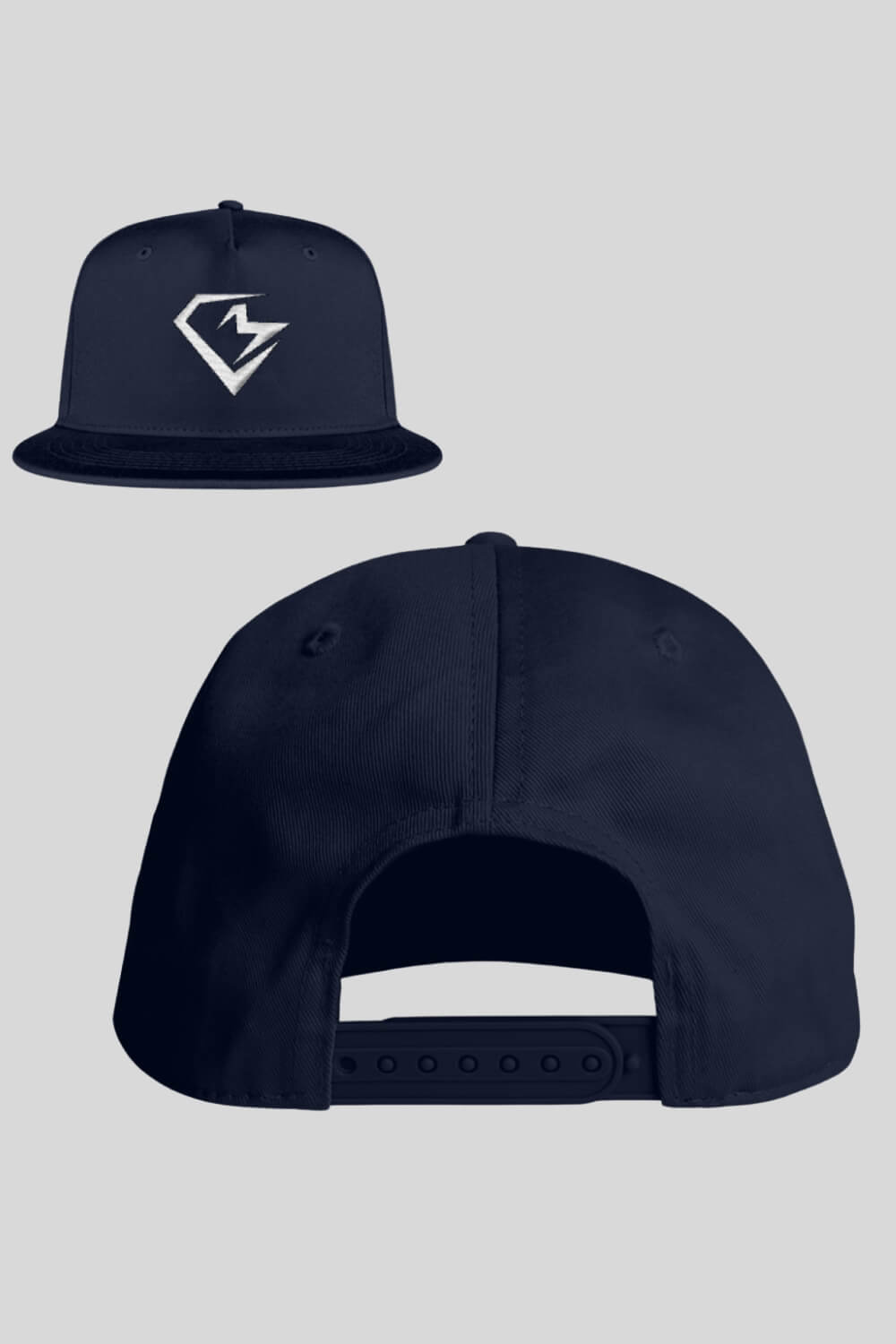 Rückansicht CM Cap Navy Snapback mit Stick für Männer und Frauen