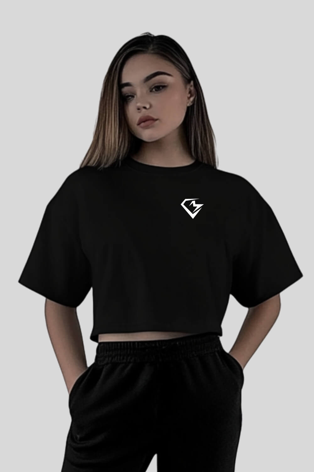 Frontansicht CM Crop Top Black für Frauen