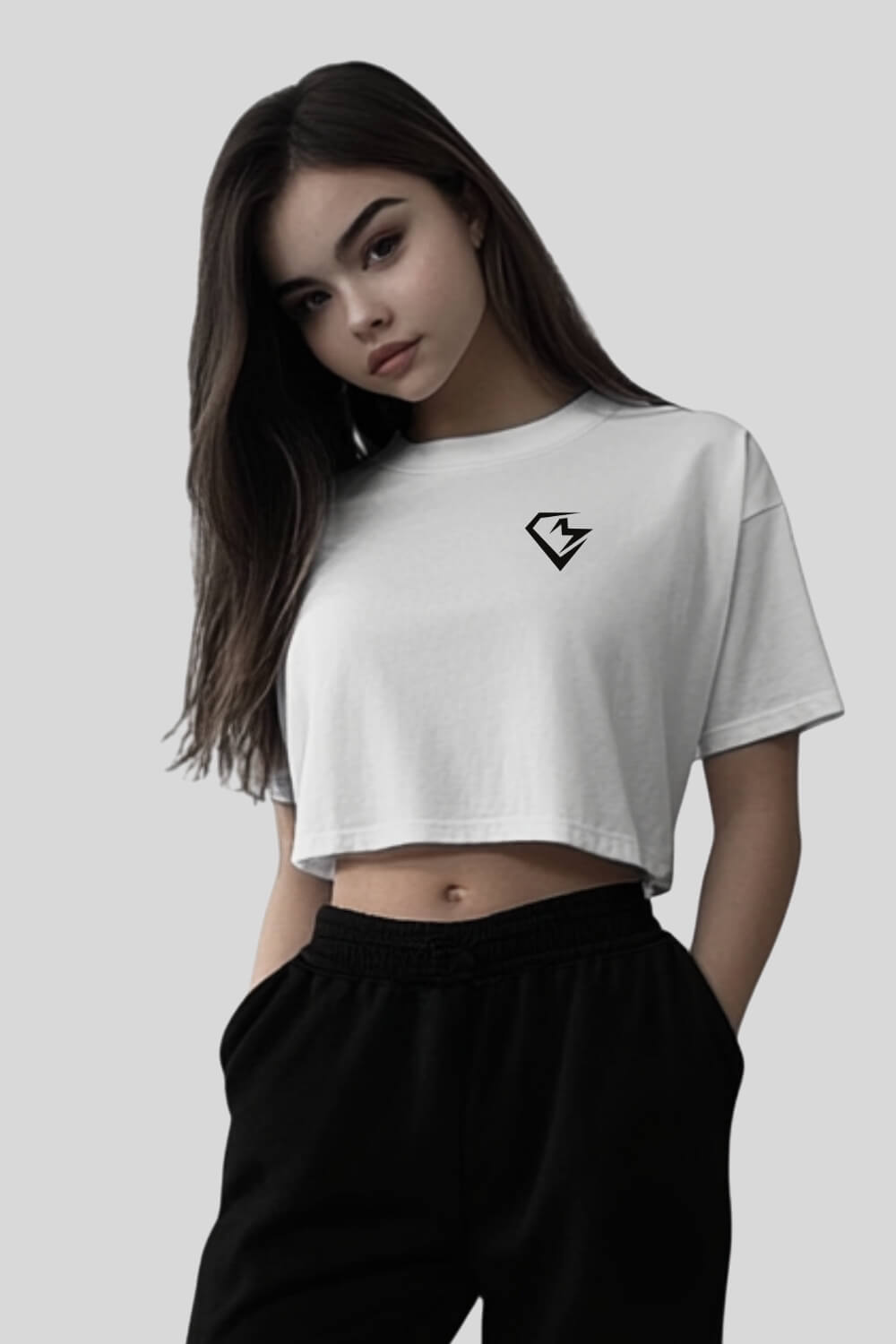 Frontansicht CM Crop Top White für Frauen