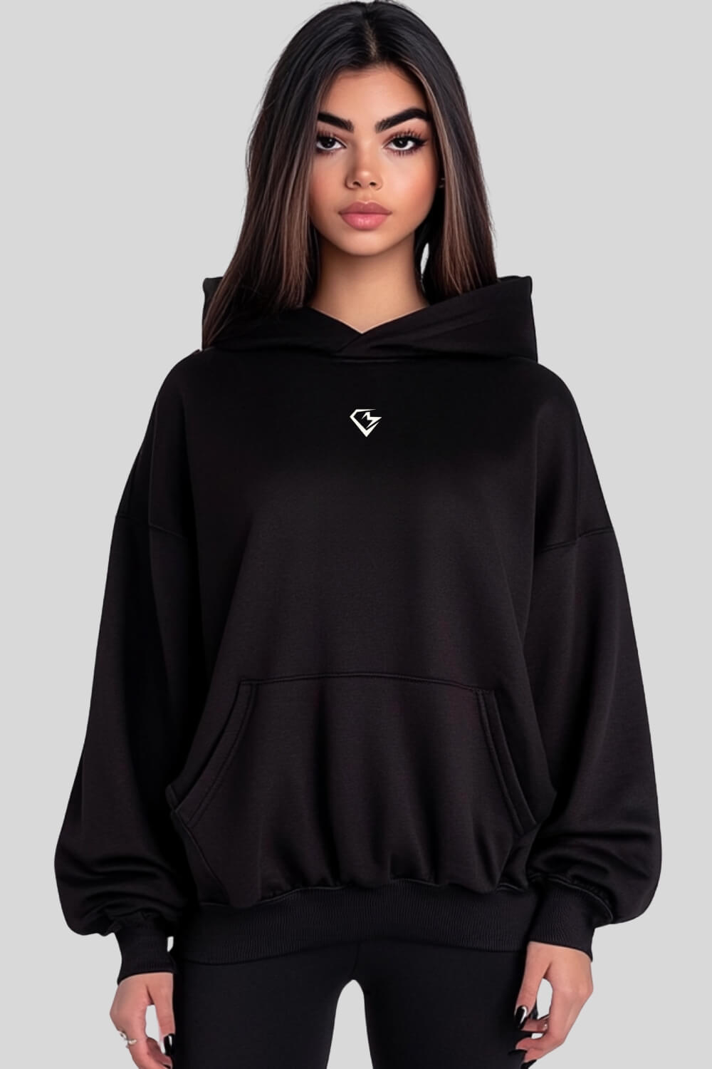 Front Choose Oversize Hoodie Black für Männer und Frauen