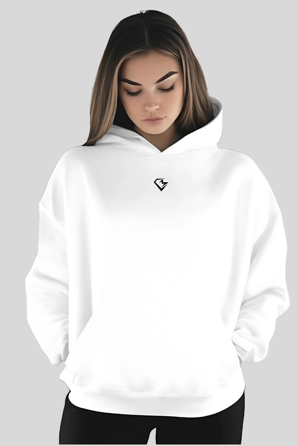 Front Choose Oversize Hoodie White für Männer und Frauen