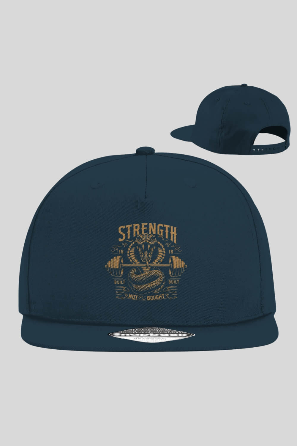 Frontansicht Cobra Cap Navy Snapback für Männer und Frauen