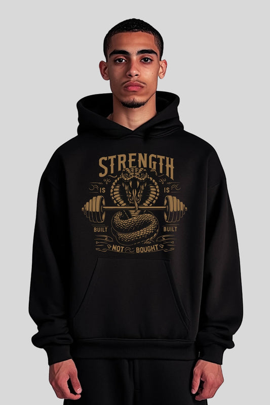 Frontansicht Cobra Oversize Hoodie Black für Männer und Frauen