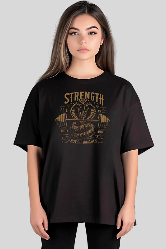 Front Cobra Oversize T-Shirt Black für Männer und Frauen