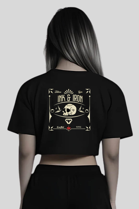 Rückansicht Ink Oversize Crop Top Black für Frauen