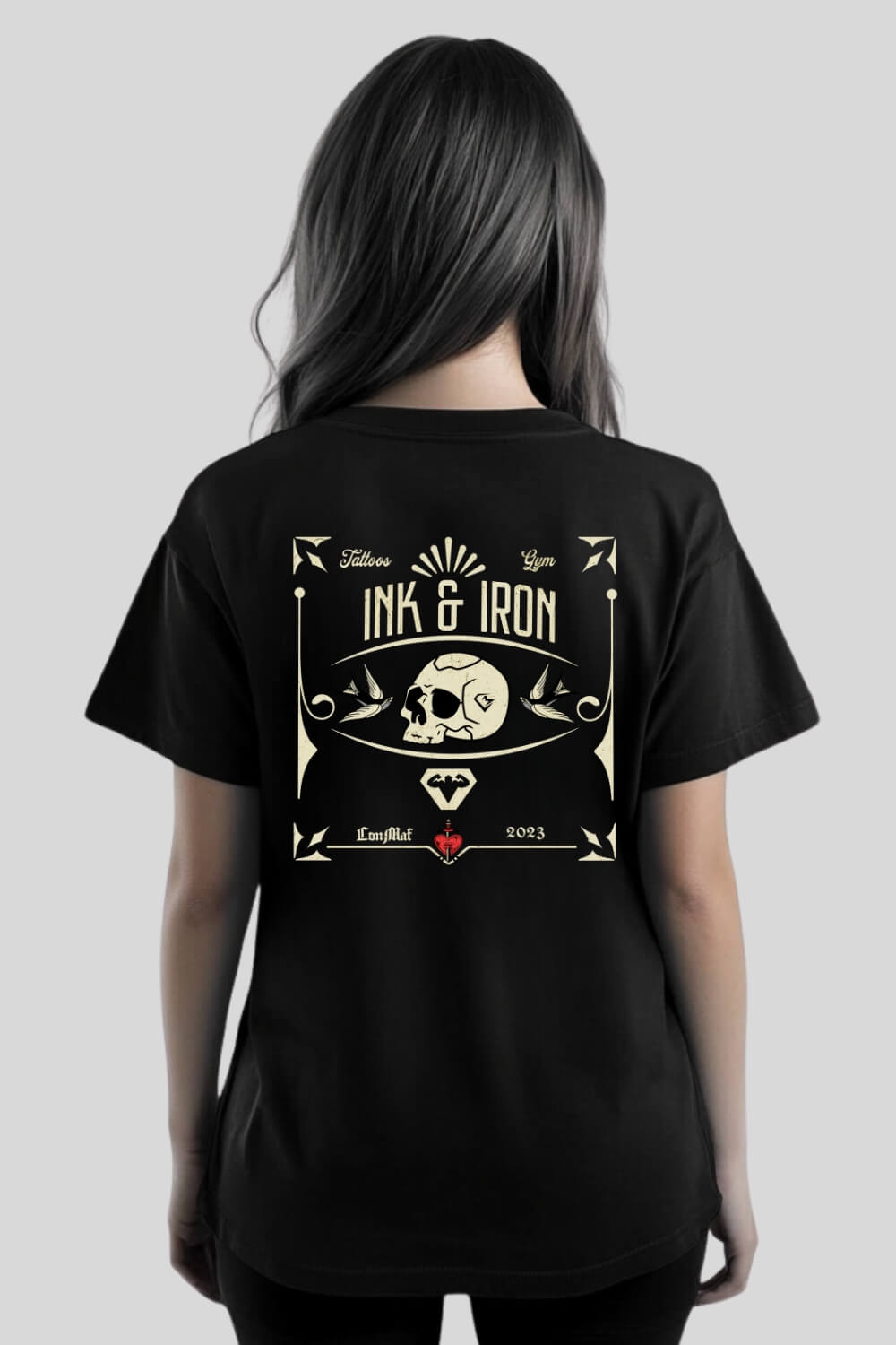 Back Ink Oversize T-Shirt Black für Männer und Frauen