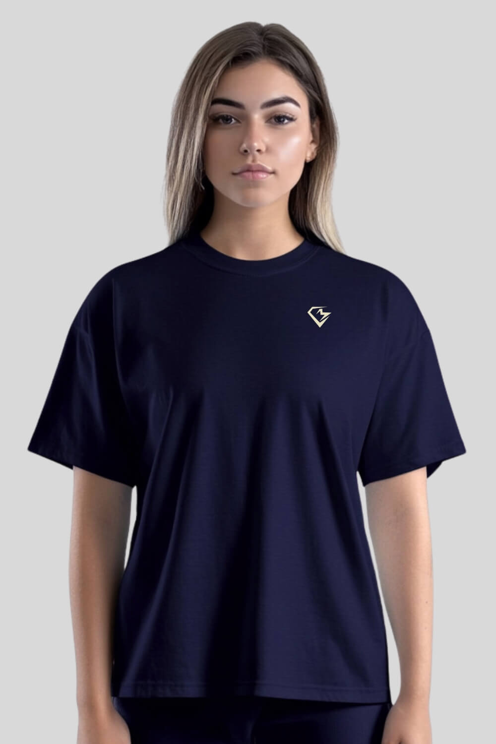 Front Ink Oversize T-Shirt Navy für Männer und Frauen