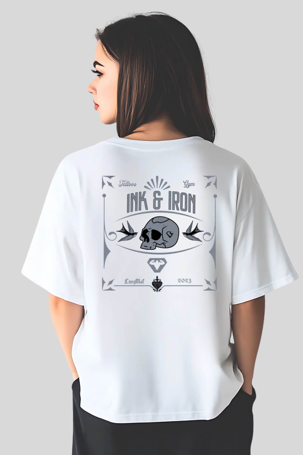 Back Ink Oversize T-Shirt White für Männer und Frauen