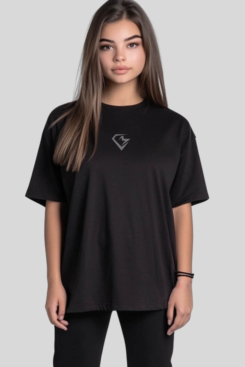 Front Ink&Oversize T-Shirt Black für Männer und Frauen