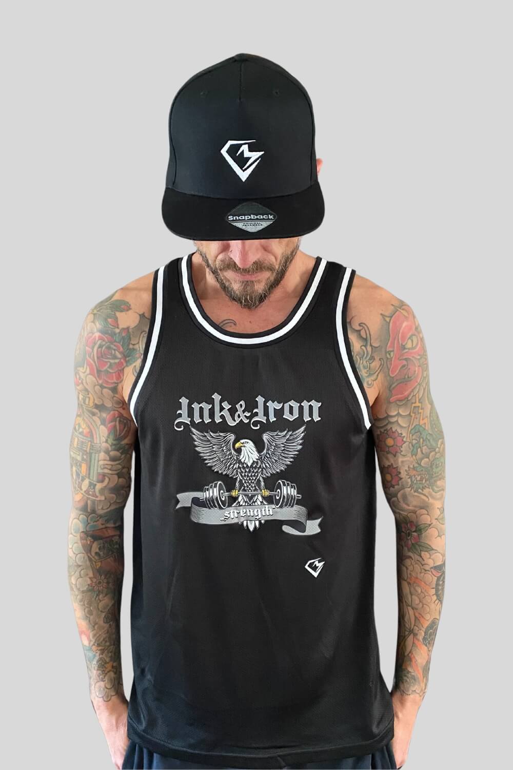 Frontansicht Ink&Iron Tank Black für Männer