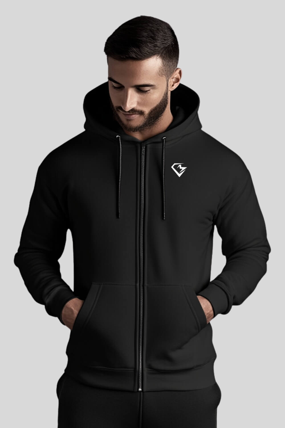 Frontansicht Ink&Iron Zipper Black für Männer und Frauen