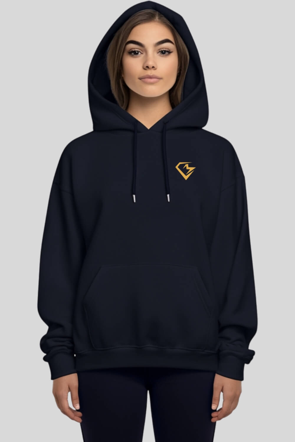 Frontansicht Limitless Oversize Hoodie Navy für Frauen