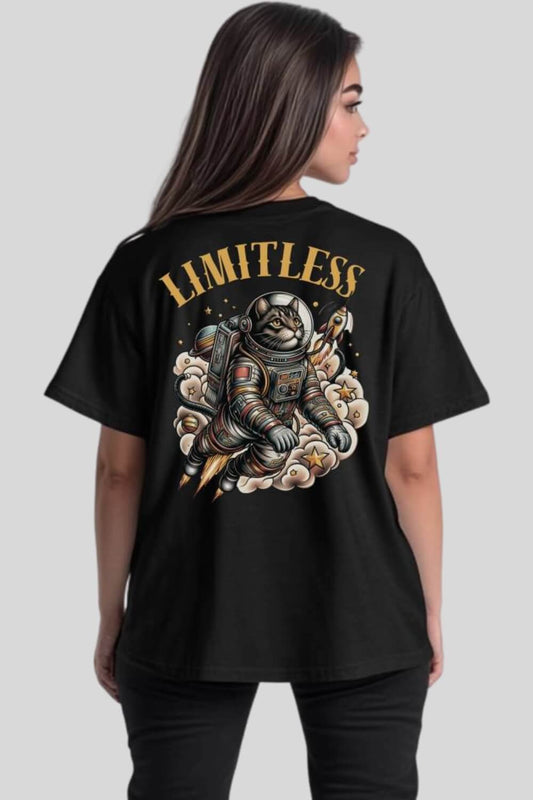 Rückansicht Limitless Oversize T-Shirt Black für Frauen