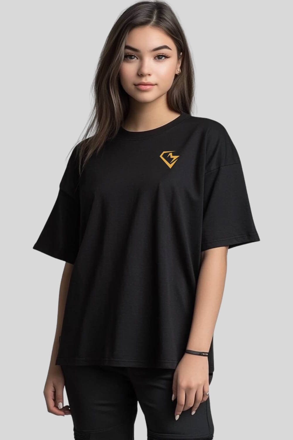 Frontansicht Limitless Oversize T-Shirt Black für Frauen