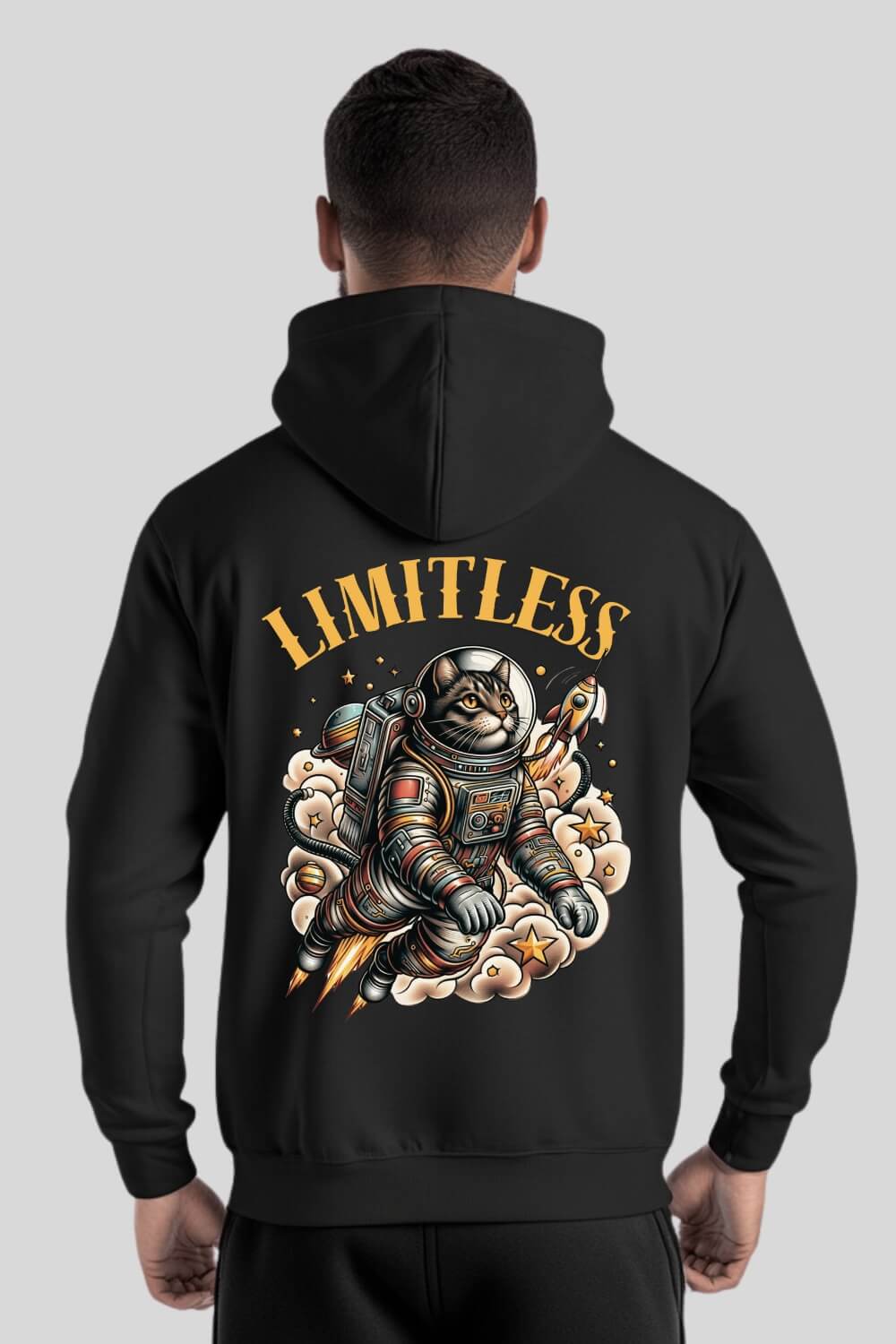 Rückansicht Limitless Zipper Black für Männer und Frauen