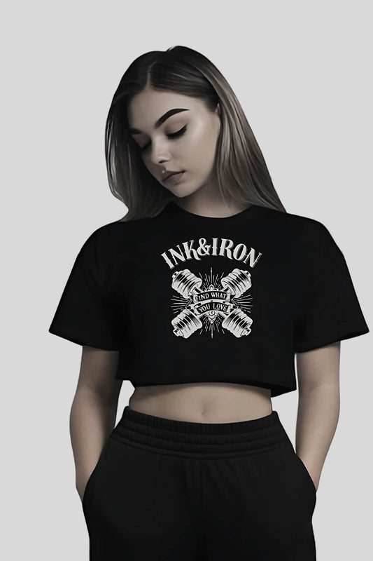 Frontansicht Love Crop Top Black für Frauen