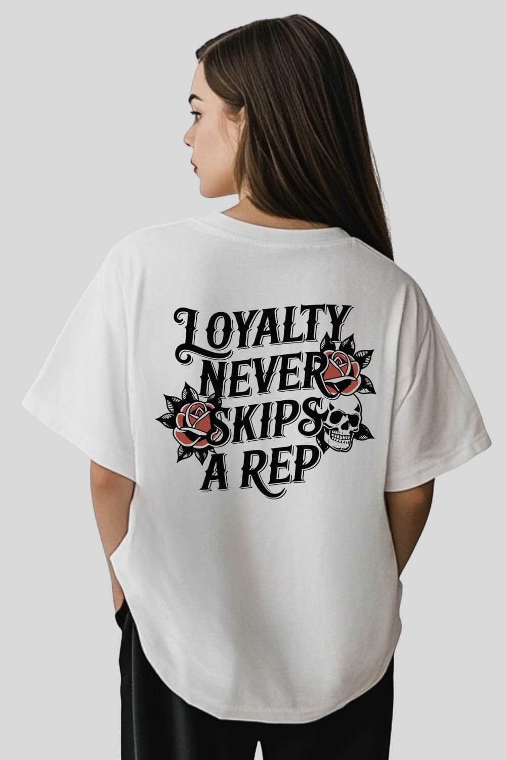 Back Never Oversize T-Shirt White für Männer und Frauen