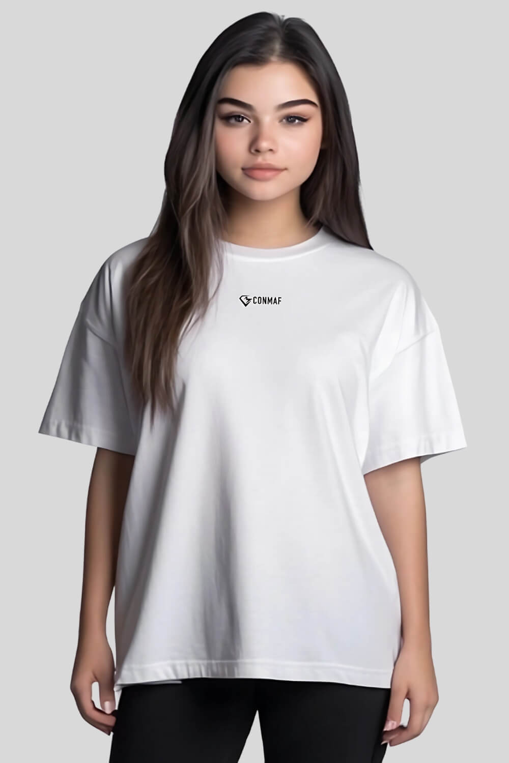 Front Never Oversize T-Shirt White für Männer und Frauen