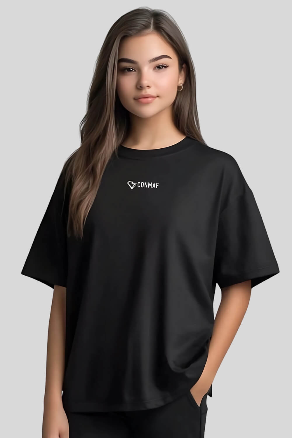 Front No Excuses Oversize T-Shirt Black für Männer und Frauen