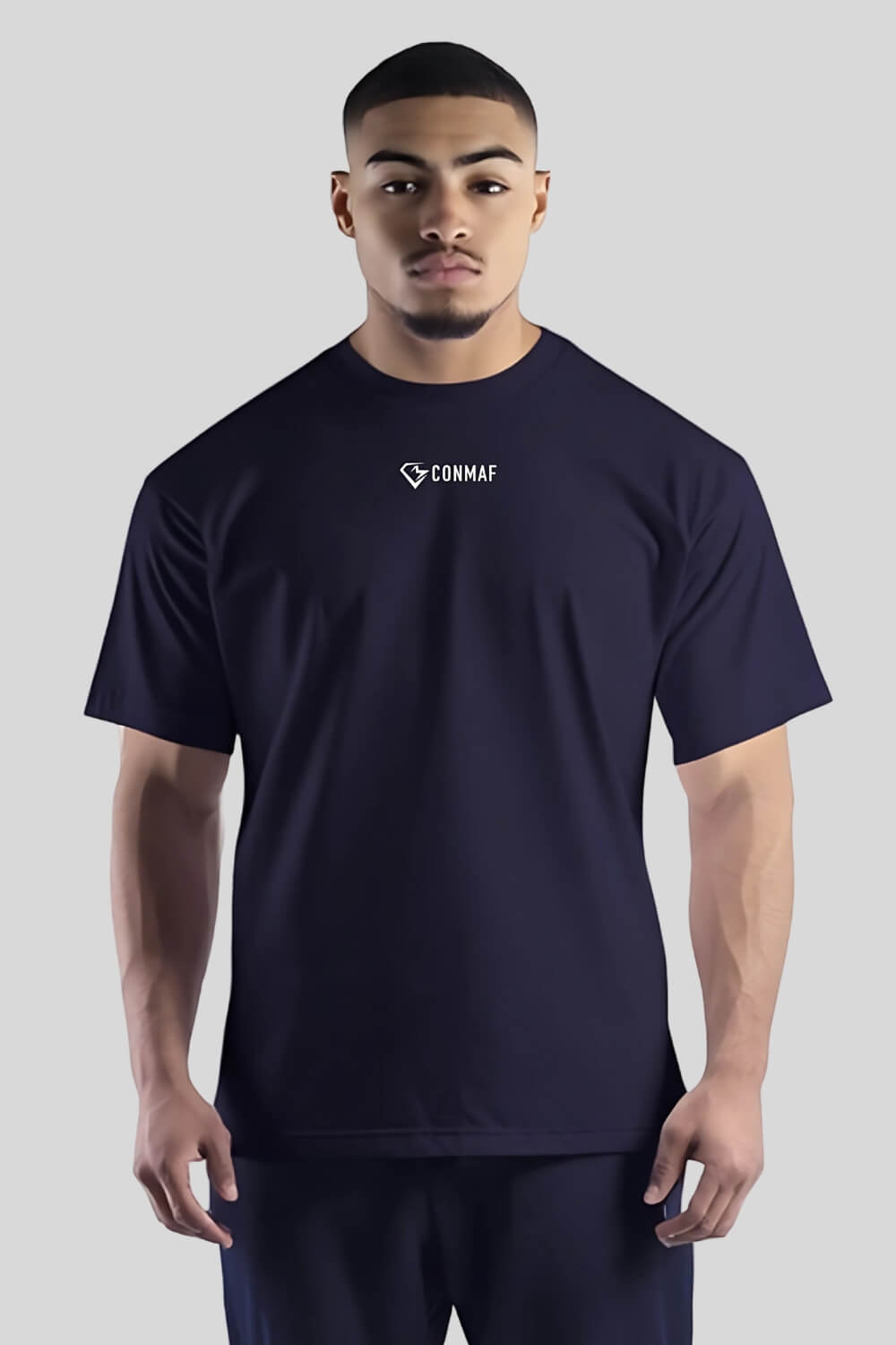 Frontansicht No Excuses Oversize T-Shirt Navy für Männer und Frauen