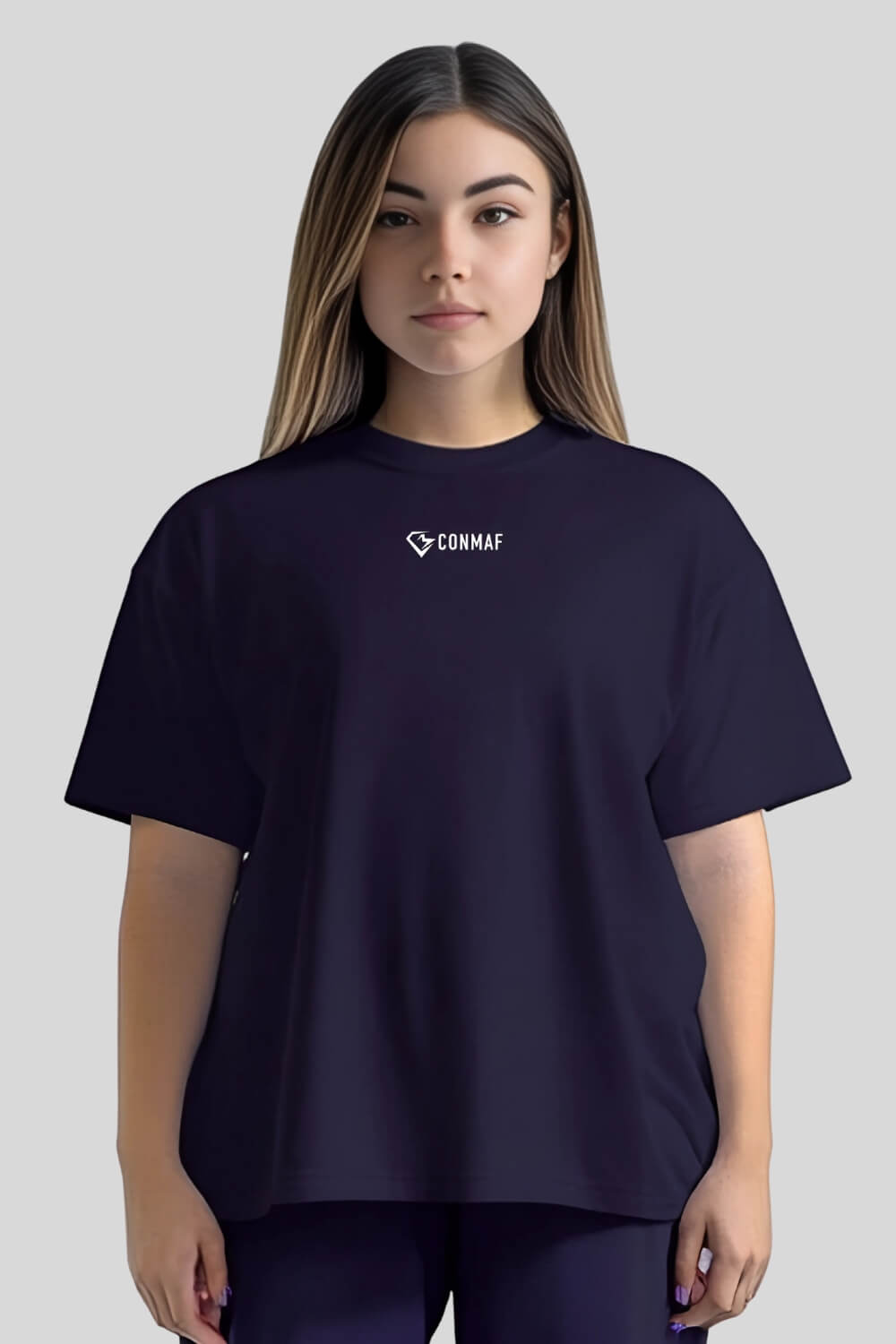 Front No Excuses Oversize T-Shirt Navy für Männer und Frauen