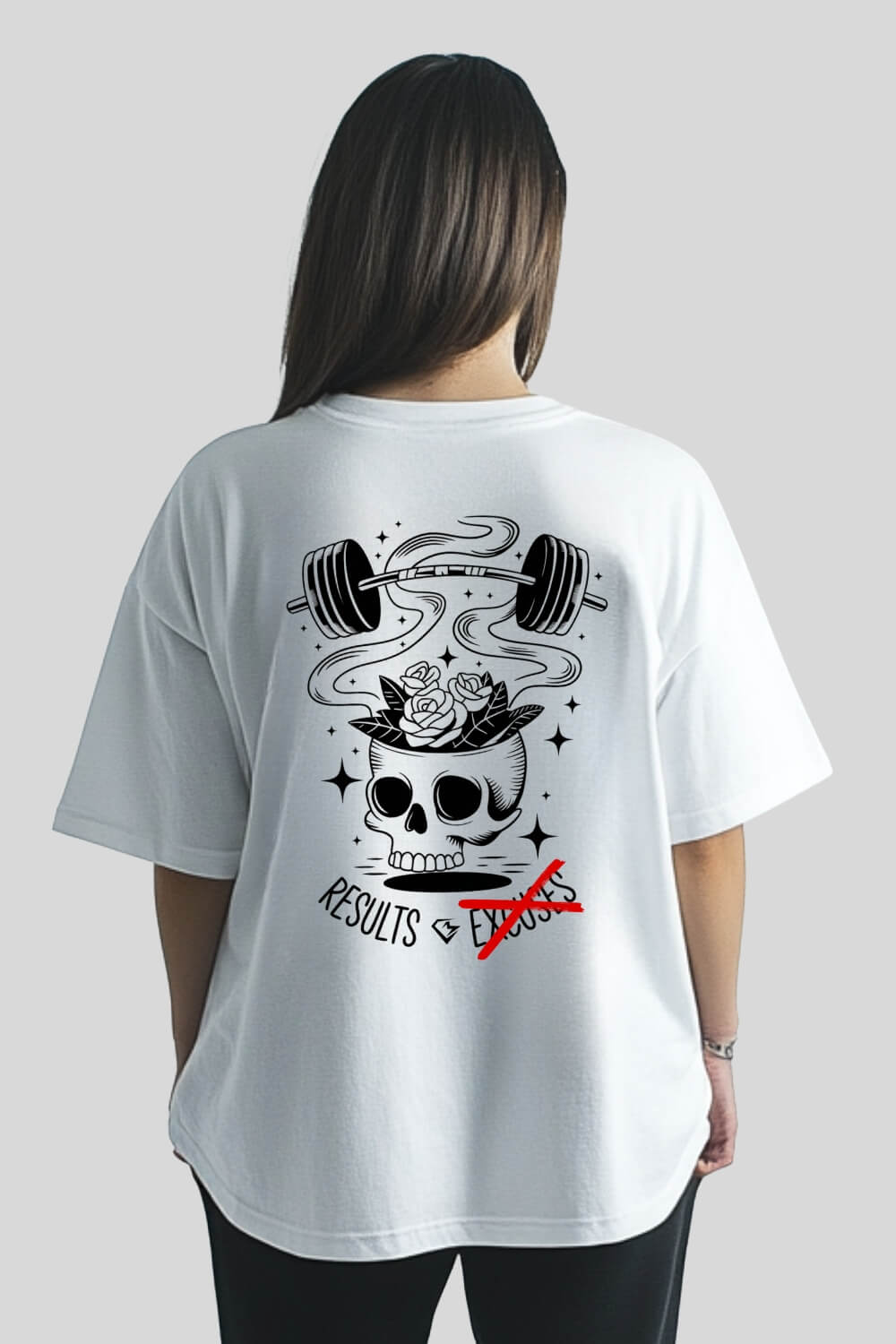 Back No Excuses Oversize T-Shirt White für Männer und Frauen