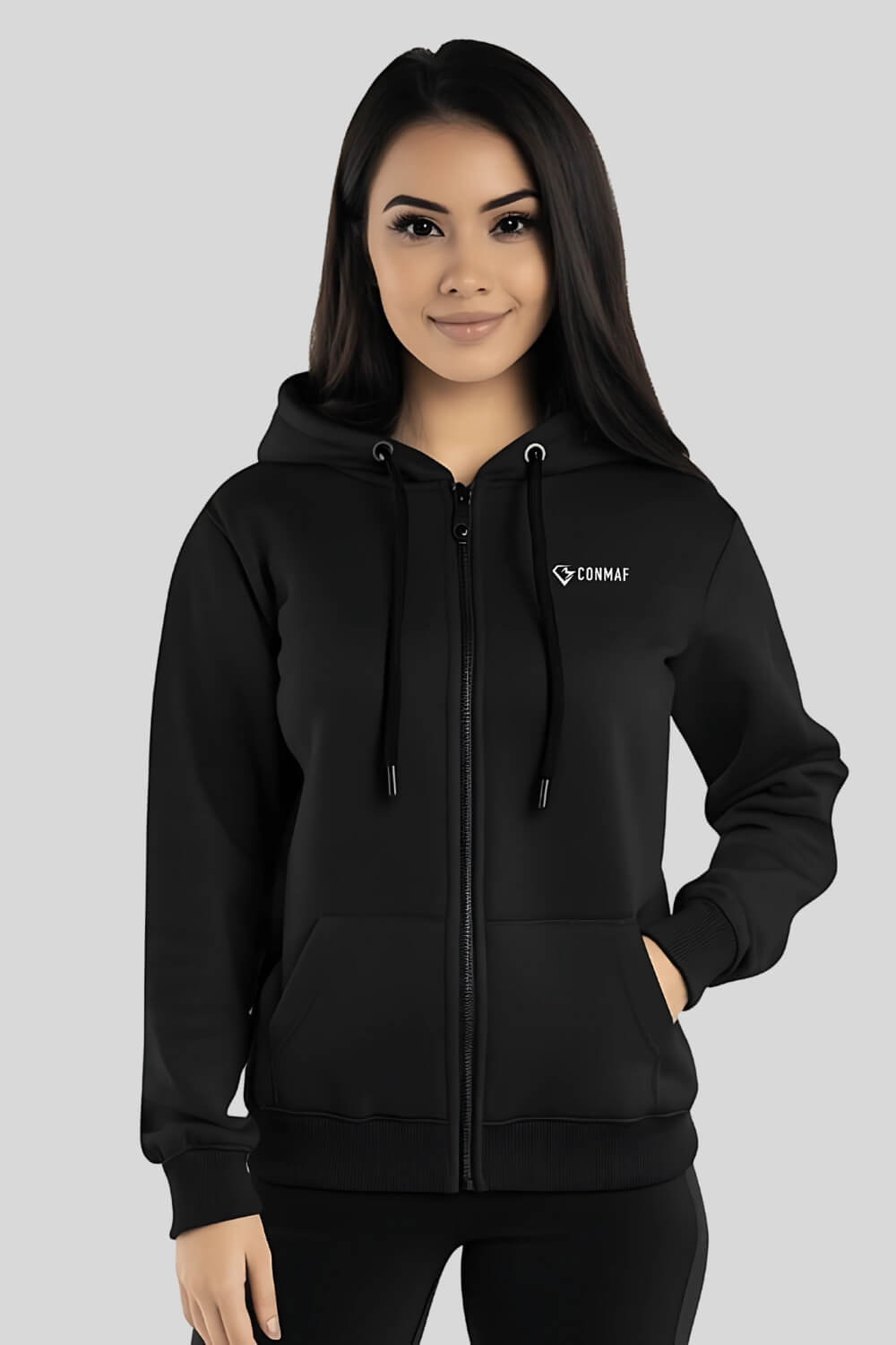 Front No Excuses Zipper Black für Männer und Frauen