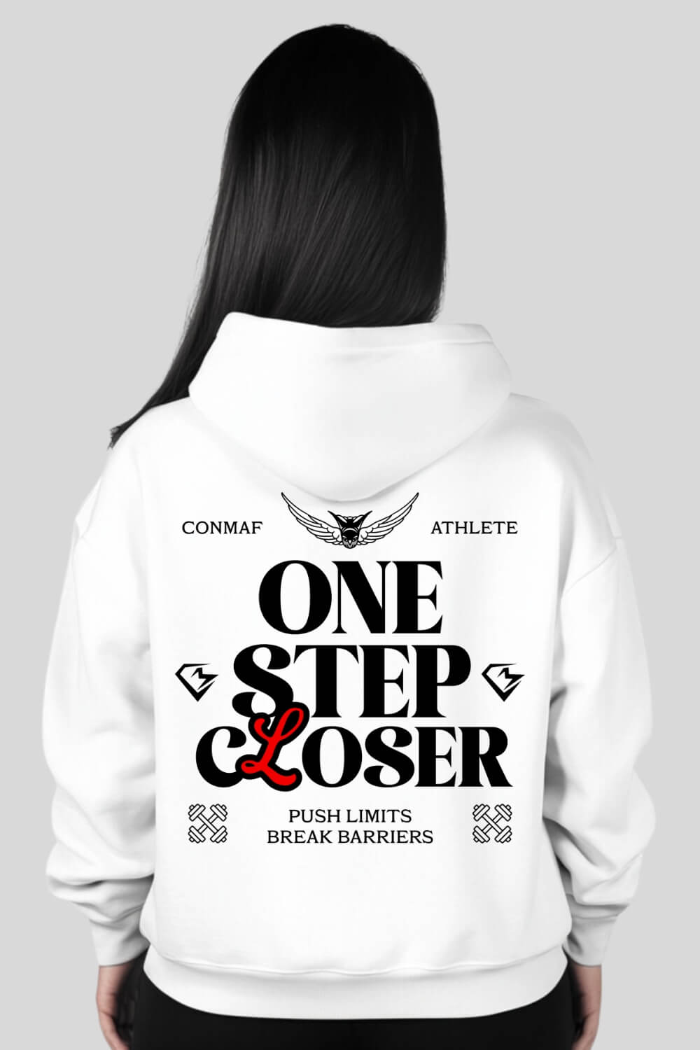 Back One Step Closer Oversize Hoodie White für Männer und Frauen