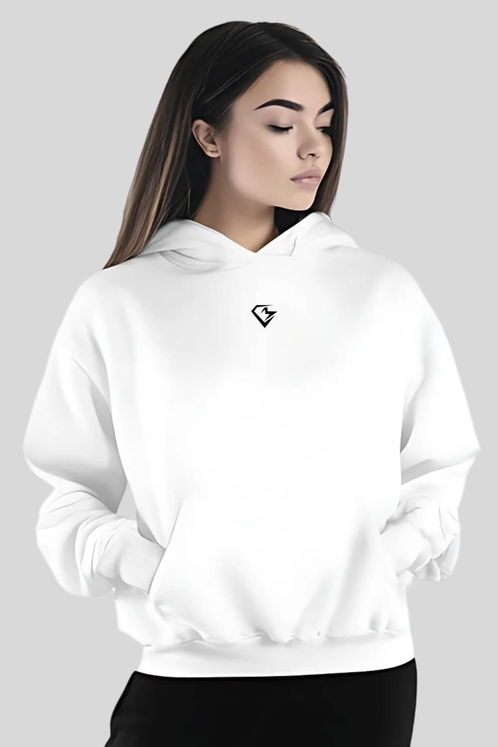 Front One Step Closer Oversize Hoodie White für Männer und Frauen